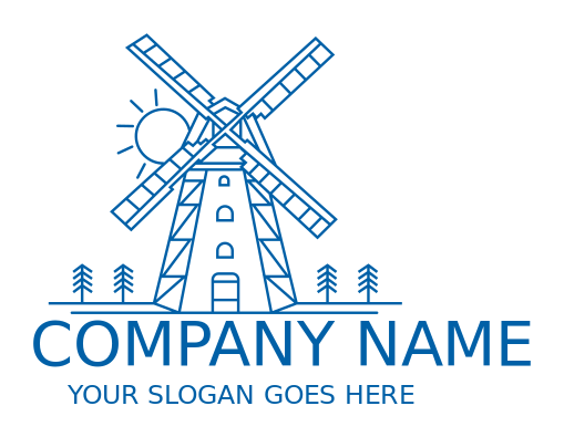 agriculture logo icon unique minimal windmill