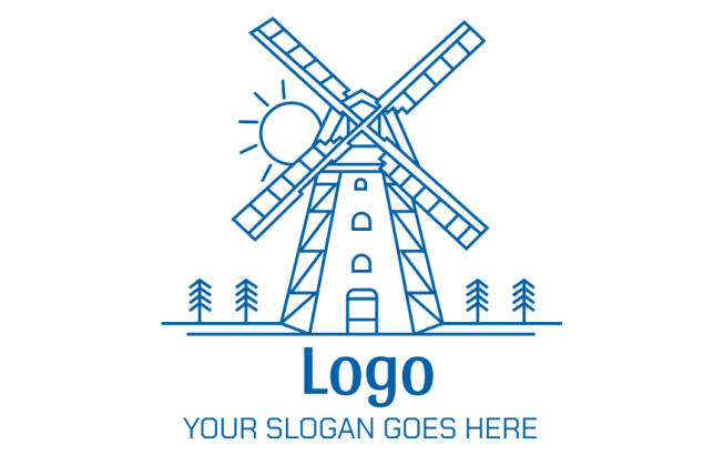 unique minimal windmill logo generator 