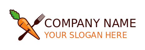 restaurant logo vegan carrot fork criss crossed