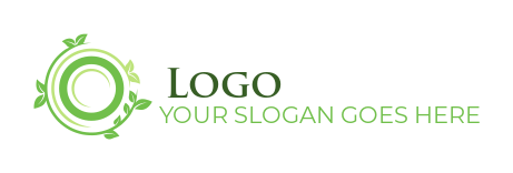 restaurant logo vegan circle leaves