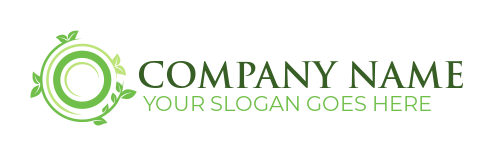 Create a logo of vegan circle leaves