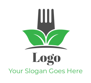logo design of vegan leaves with fork creator