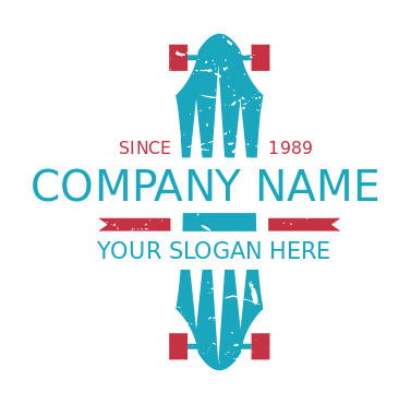 sports logo vertical skateboard in retro design