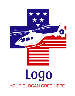 community logo veteran cross with helicopter