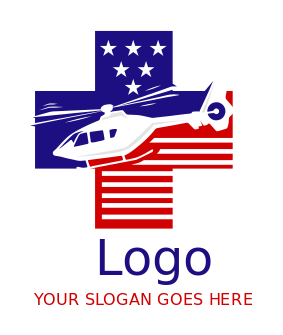 community logo veteran cross with helicopter