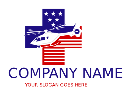 community logo veteran cross with helicopter