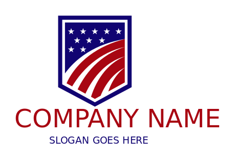 community logo veteran flag in shield