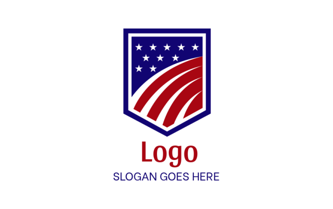 Make a logo of veteran flag in shield