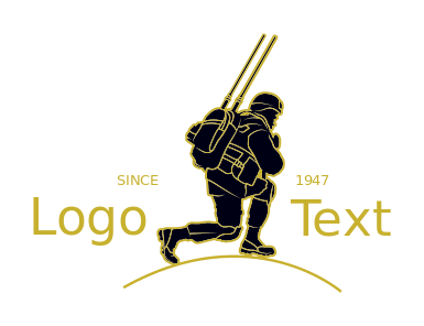 security logo soldier in action parachuting