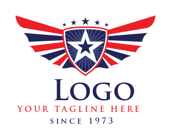 security logo veteran stars in shield with wings
