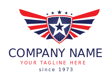 security logo veteran stars in shield with wings