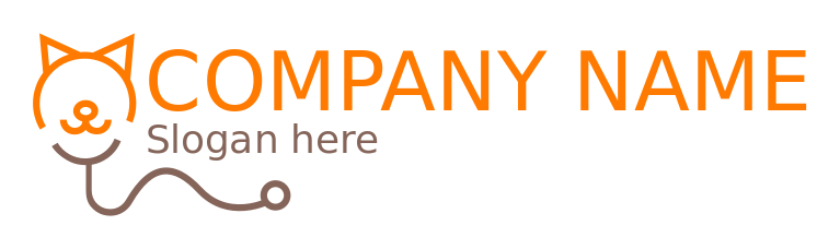 animal logo stethoscope with abstract cat face