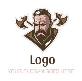 gaming logo viking and crisscross axes