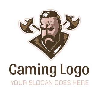 gaming logo viking and crisscross axes