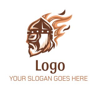 games logo maker viking head on fire