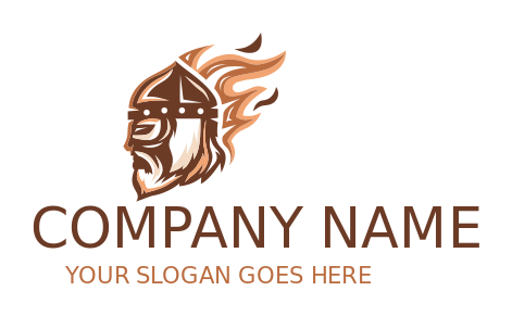 games logo maker viking head on fire