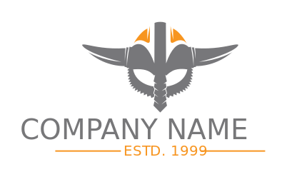 security logo viking helmet with wings and sword