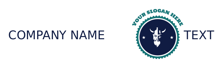 sports logo viking in badge ribbon