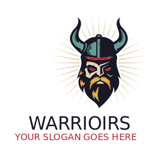 sports logo maker viking mascot with rays