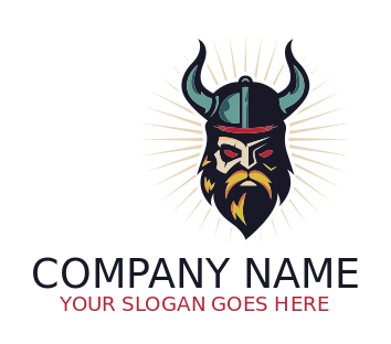 sports logo maker viking mascot with rays