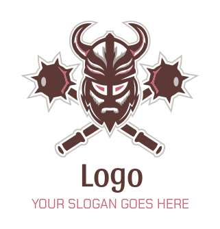 games logo maker viking with criss cross mace
