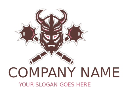 games logo maker viking with criss cross mace