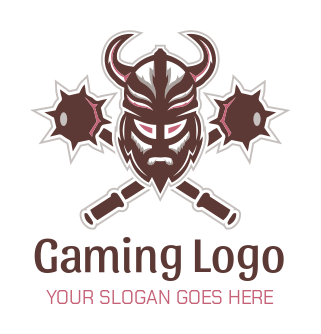 games logo maker viking with criss cross mace