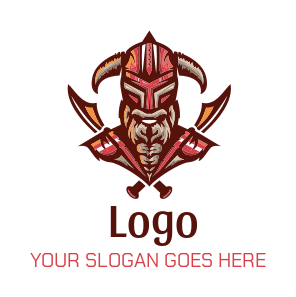 games logo maker viking with criss cross swords