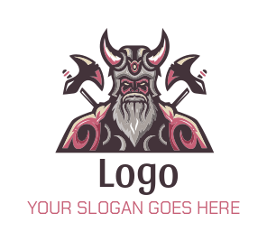 make a gaming logo vikings with axes
