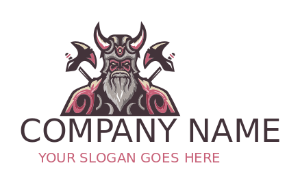 make a gaming logo vikings with axes