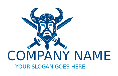 games logo Vikings with horns helmet swords