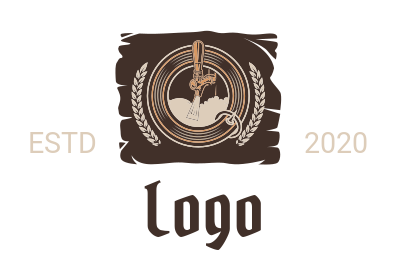 restaurant logo vintage beer poured from top