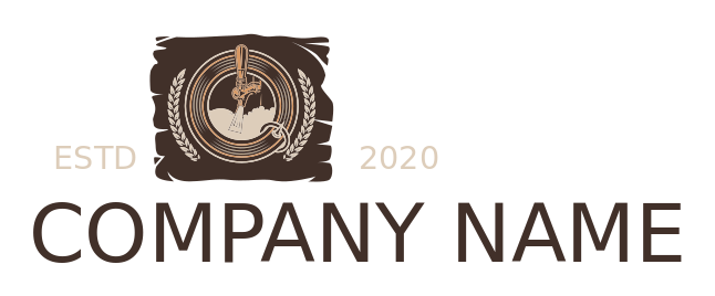 restaurant logo vintage beer poured from top