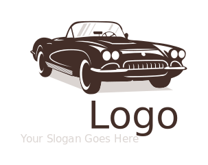 make an auto logo vintage car in half shadow