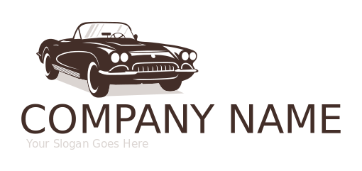 make an auto logo vintage car in half shadow