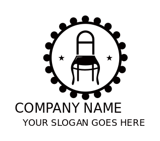 furniture shop logo vintage chair in circle