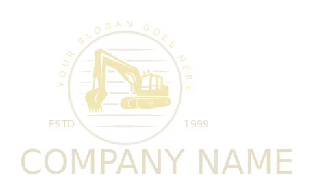 construction logo excavator silhouette in circle 