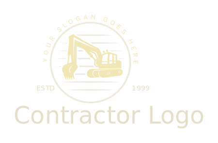 construction logo excavator silhouette in circle