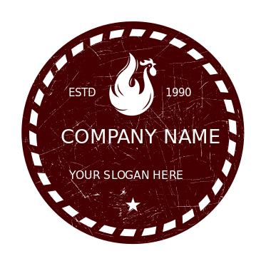 Vintage rooster image in circle