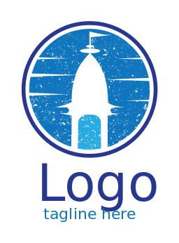 religious logo maker monastery shrine in circle