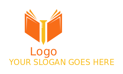 education logo online vocational book with nail