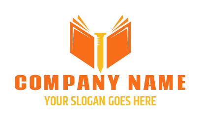 education logo online vocational book with nail