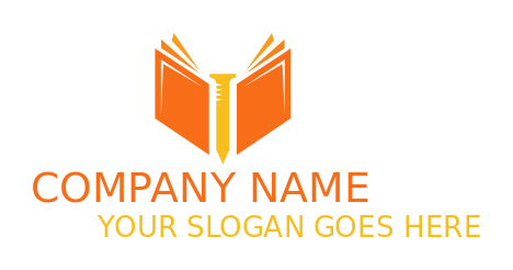 education logo online vocational book with nail