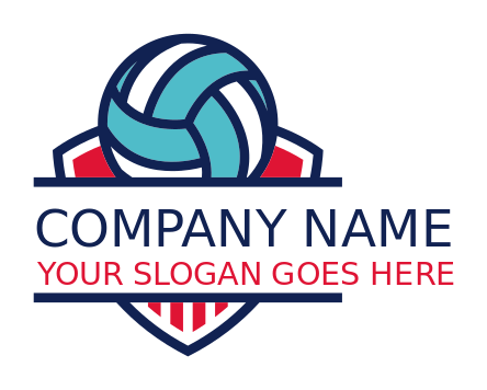 sports logo volleyball on shield badge