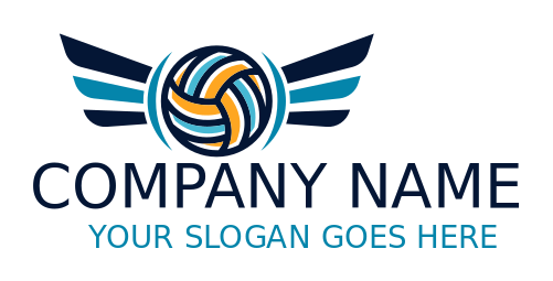 sports logo template volleyball with wings