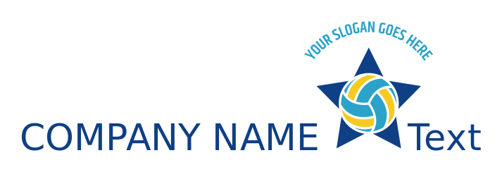 sports logo online volleyball in star