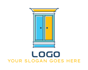 storage logo icon line art wardrobe