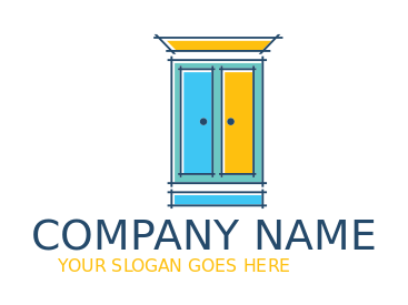 storage logo icon line art wardrobe