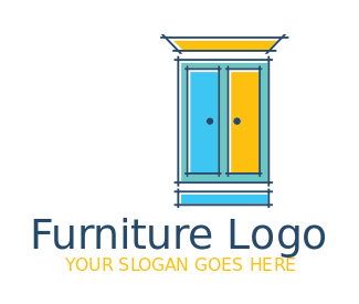 storage logo icon line art wardrobe