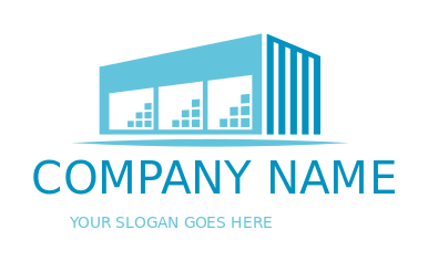 Create a storage logo of a warehouse building